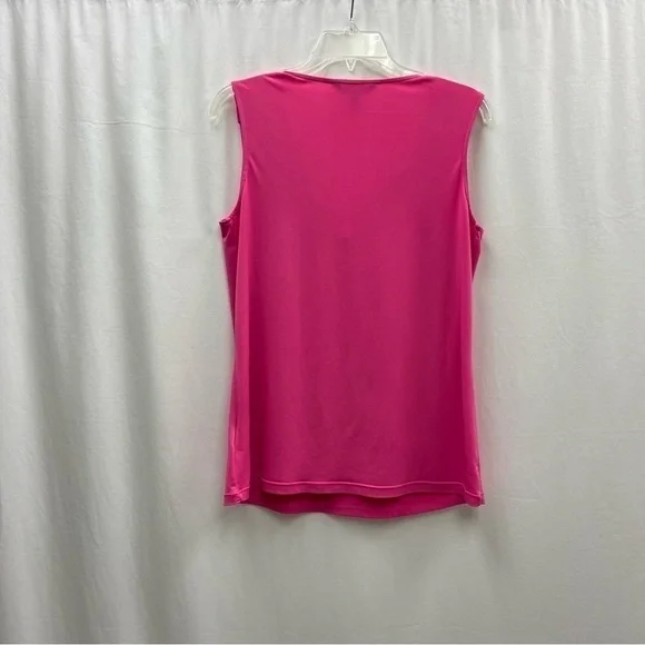 ELLEN Tracy sleeveless top top V neck hot pink size M - Picture 6 of 16